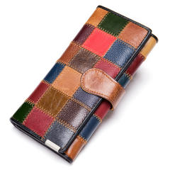 Natural pattern leather wallet