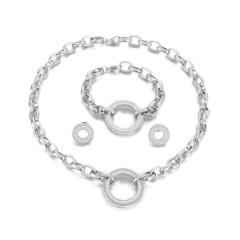Chunky stainless steel necklace set