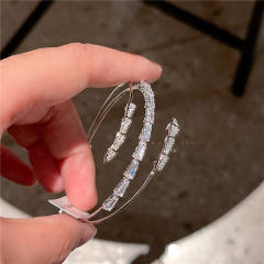 14K gold plated copper cubic zircon bangle