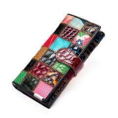 Natural pattern leather wallet