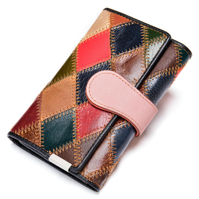 Natural pattern leather wallet