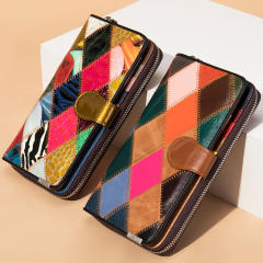 Natural pattern leather wallet