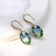 Blue color cubic zircon drop earrings
