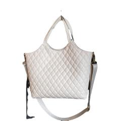Large capacity qulited PU leather tote bag