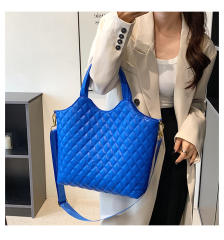Large capacity qulited PU leather tote bag