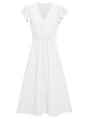 Casual plain color summer midi dress