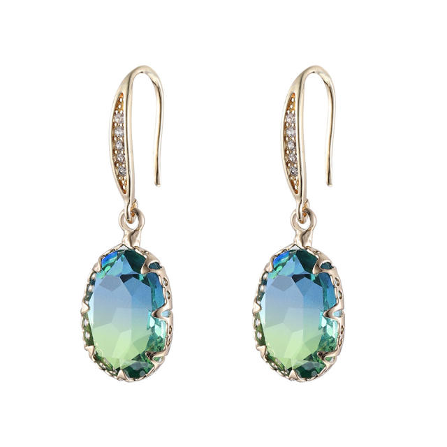 Blue color cubic zircon drop earrings
