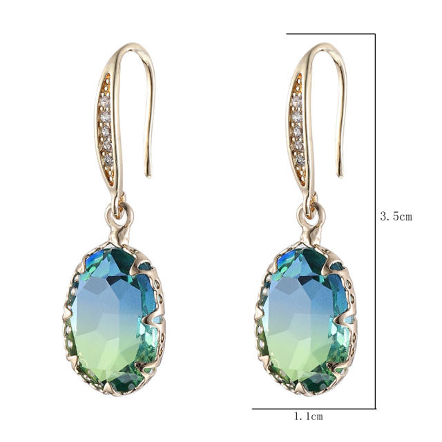 Blue color cubic zircon drop earrings