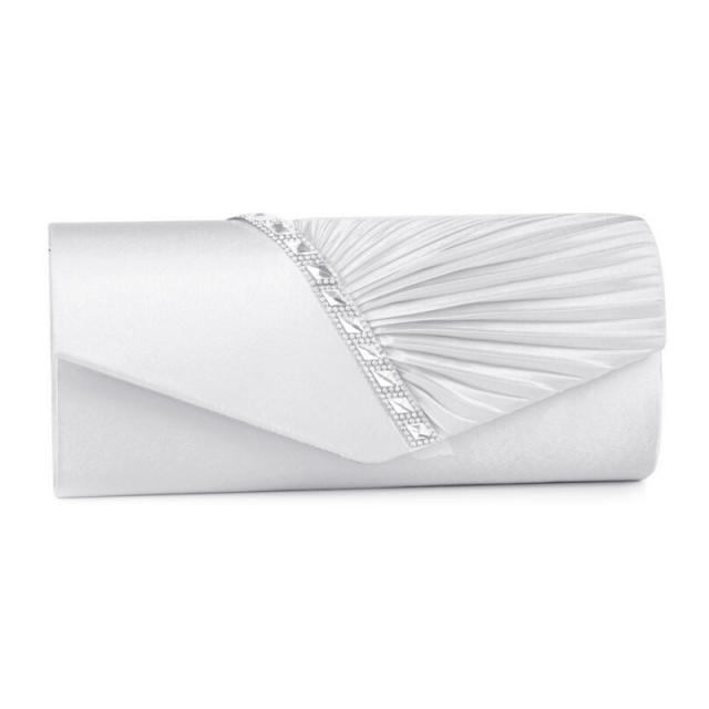 Elegant rhinestone satin women clutch evening bag