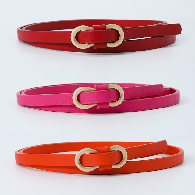Korean fashion PU leather skinny knot belt