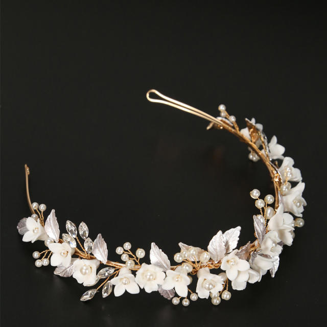 Amazon ceramics flower wedding headband