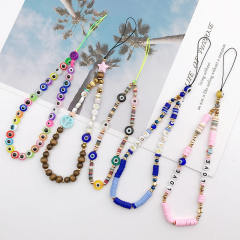 Boho evil eye series bead short phone chain