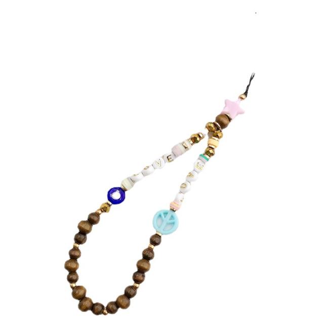 Boho evil eye series bead short phone chain