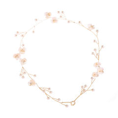 Handamde pearl flower wedding hair vines 36cm