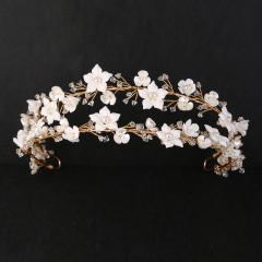 Amazon two layer ceramics flower wedding headband