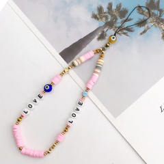 Boho evil eye series bead short phone chain