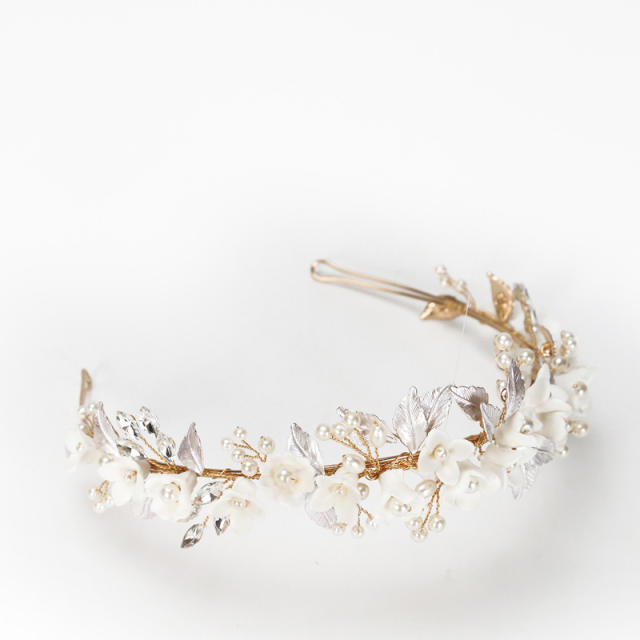 Amazon ceramics flower wedding headband