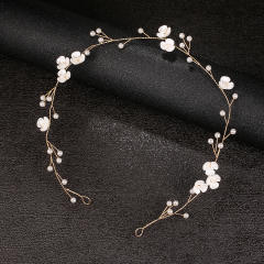 Handamde pearl flower wedding hair vines 36cm