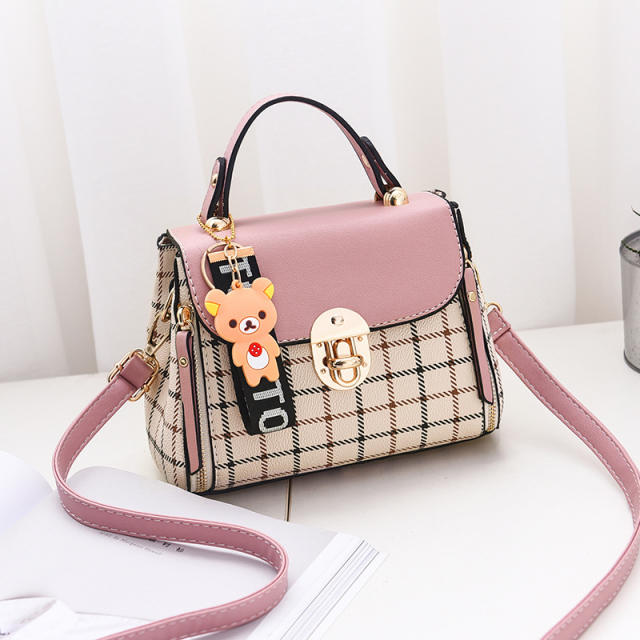 Korean fashion classic plaid pattern handbag