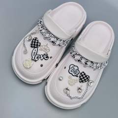 DIY black color flower love letter shoes accessory for cross