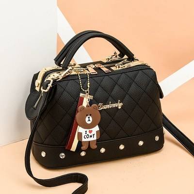 Eleagnt qulited plain color large capacity handbag