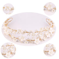 Amazon two layer ceramics flower wedding headband