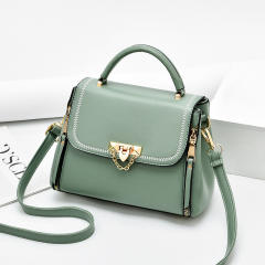 Chic design plain color PU leather handbag
