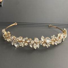 Handmade delicate crystal beads headband