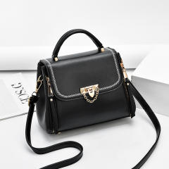 Chic design plain color PU leather handbag