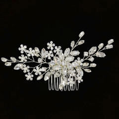 Delicate crystal beads handmade wedding hair combs