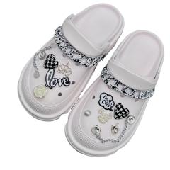 DIY black color flower love letter shoes accessory for cross