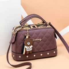Eleagnt qulited plain color large capacity handbag