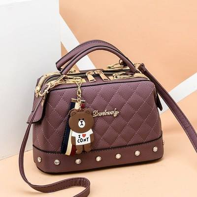 Eleagnt qulited plain color large capacity handbag