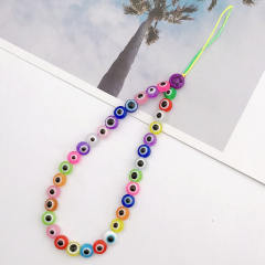 Boho evil eye series bead short phone chain