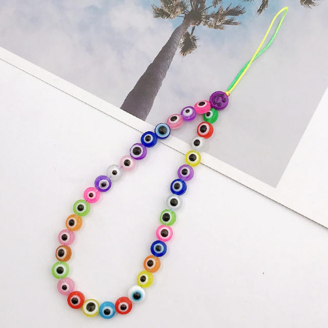 Boho evil eye series bead short phone chain