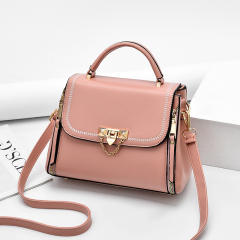 Chic design plain color PU leather handbag