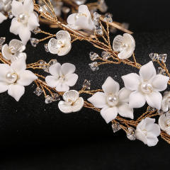 Amazon two layer ceramics flower wedding headband