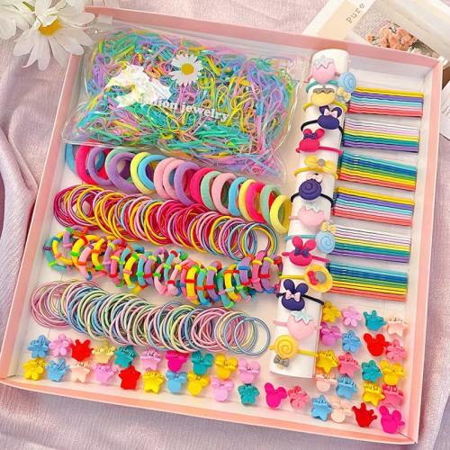 Korean fashion candy color hair ties set for kids