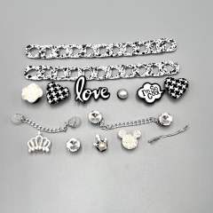 DIY black color flower love letter shoes accessory for cross