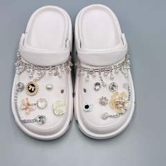 Luxury rhinestone pearl diy shoes accessory for cross