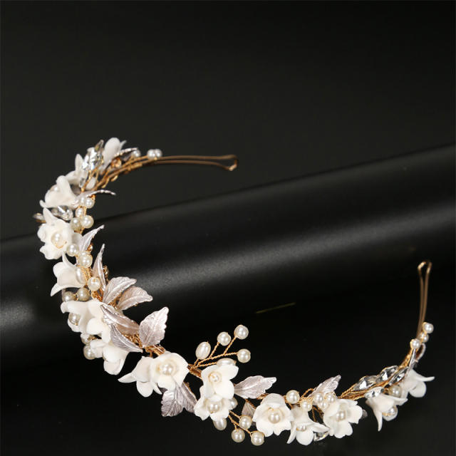 Amazon ceramics flower wedding headband
