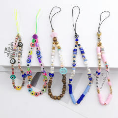 Boho evil eye series bead short phone chain