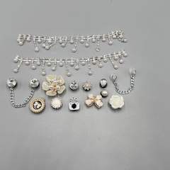 Luxury rhinestone pearl diy shoes accessory for cross