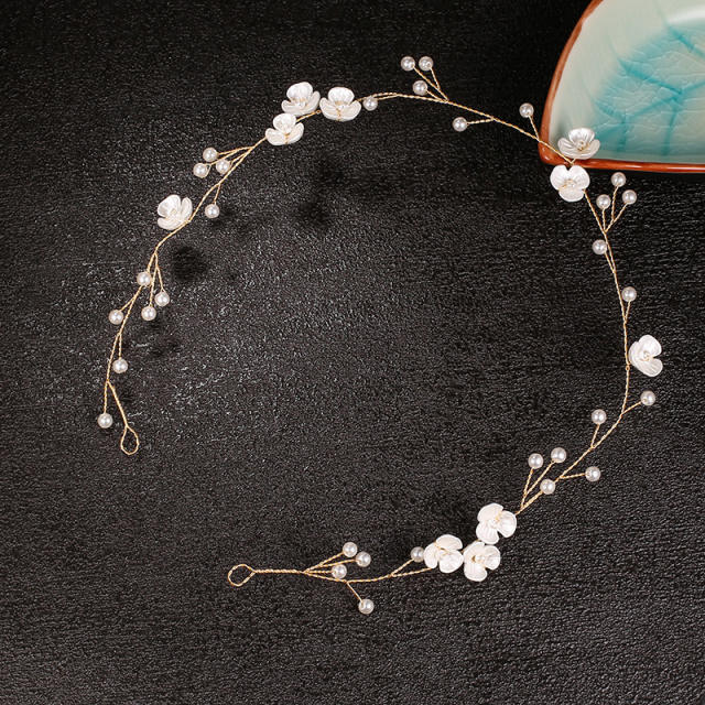 Handamde pearl flower wedding hair vines 36cm