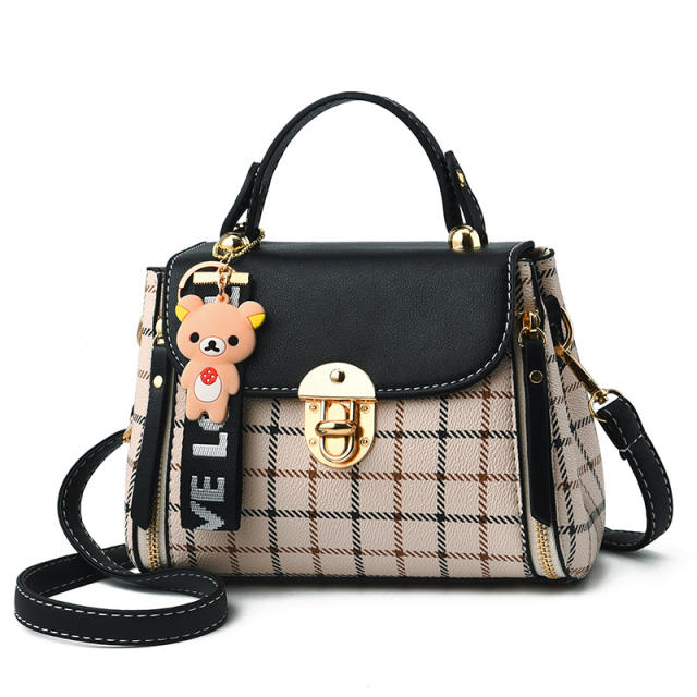 Korean fashion classic plaid pattern handbag