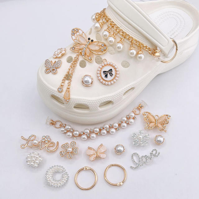 Elegant butterfly diy shoes accessory for cross