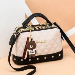 Eleagnt qulited plain color large capacity handbag
