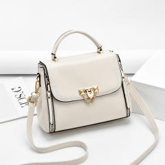 Chic design plain color PU leather handbag
