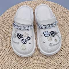 DIY black color flower love letter shoes accessory for cross