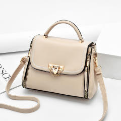 Chic design plain color PU leather handbag